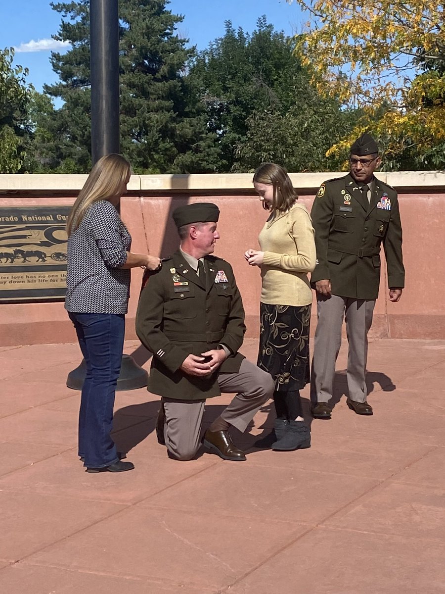 On Wednesday it was my honor to help share in the well deserved promotion of Lieutenant Colonel Dave Cutler. His wife and kids participated in pinning on his rank. Congratulations.

#copolitics
#coleg
#cologop
#armynationalguard