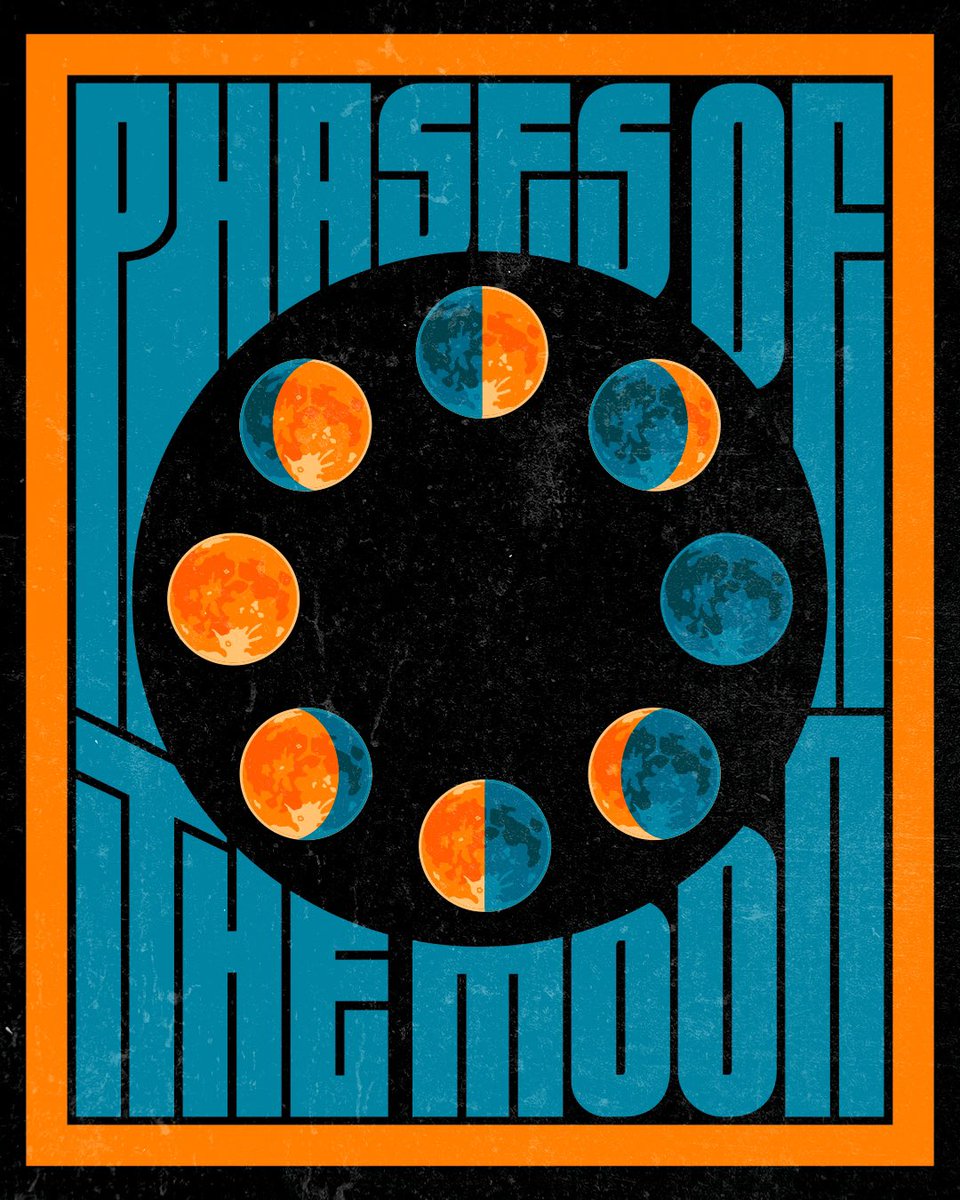 #SpacetoberChallenge Day 5: Moon 

Why have just one illustration of the Moon when you can have all the phases instead? This one was a lot of fun to create.