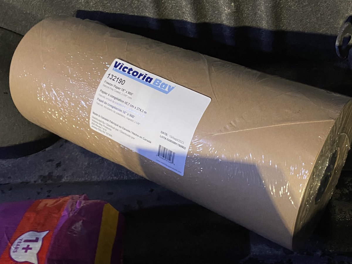 TMandziak's tweet photo. My wife just bought 900’ of butcher paper from Costco… 900 Feet.  We don’t hunt, we have no livestock.  She’s an absolute #Cosmo. https://t.co/XozAXRvWO4