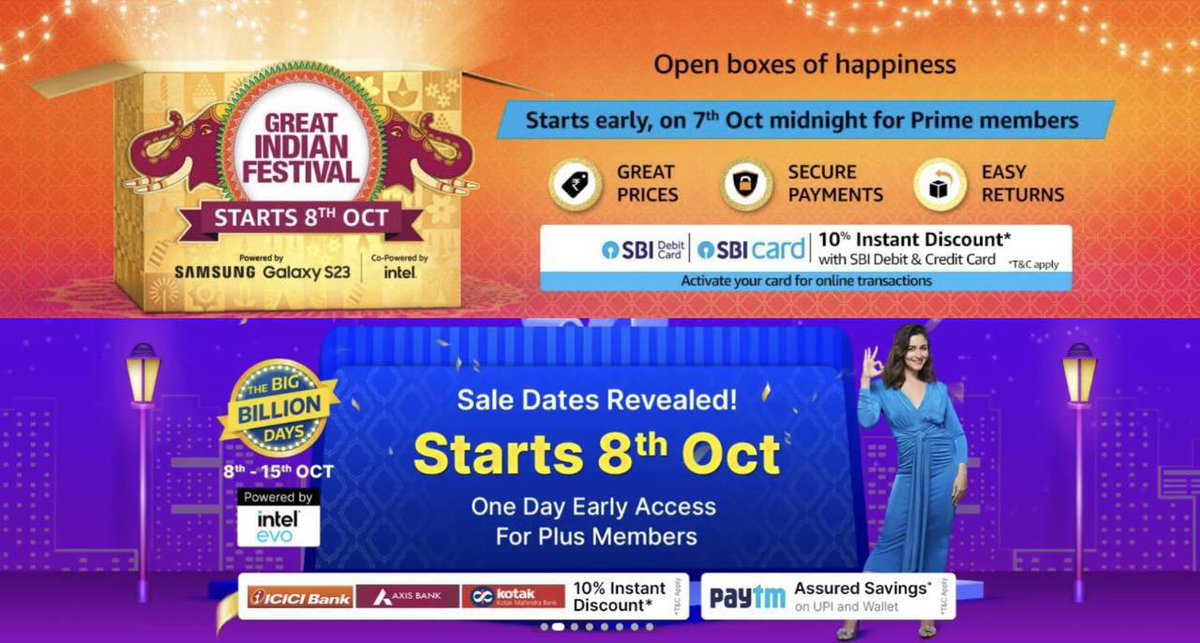 tricksanyapp's tweet photo. Today Midnight 🕛Amazon GIF x Flipkart BBD Sale Starts Today Baki Logo Ki Kal Raat se Sale Hai😄

Join or Invite Your Friends Here 👇
https://t.co/nWRWb0yUvO

#FlipkartBigBillionDays #Flipkart #FlipkartSale #AmazonGreatIndianFestival #AmazonSale https://t.co/ha5d0ITn1I