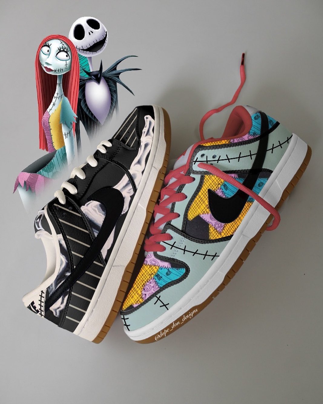 KicksFinder X The Nightmare Before Christmas x Nike SB Dunk Low Jack Sally IG dope don designs https t GpTWcRTZLV X