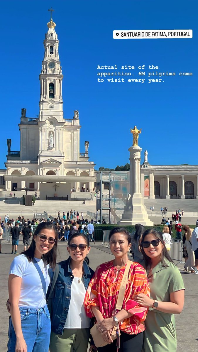 ABSCBNNews's tweet photo. LOOK: Former Vice President Leni Robredo visits various historical sites and tourist attractions in Portugal with her daughters Aika, Tricia and Jillian Robredo. (Leni Robredo/Instagram) https://t.co/8zvM5snNUw