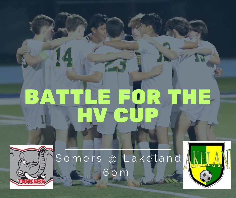 The HV Cup is back up for grabs tomorrow night at the Hive as we host Somers soccer at 6pm in this 2nd Annual Event. #FTF