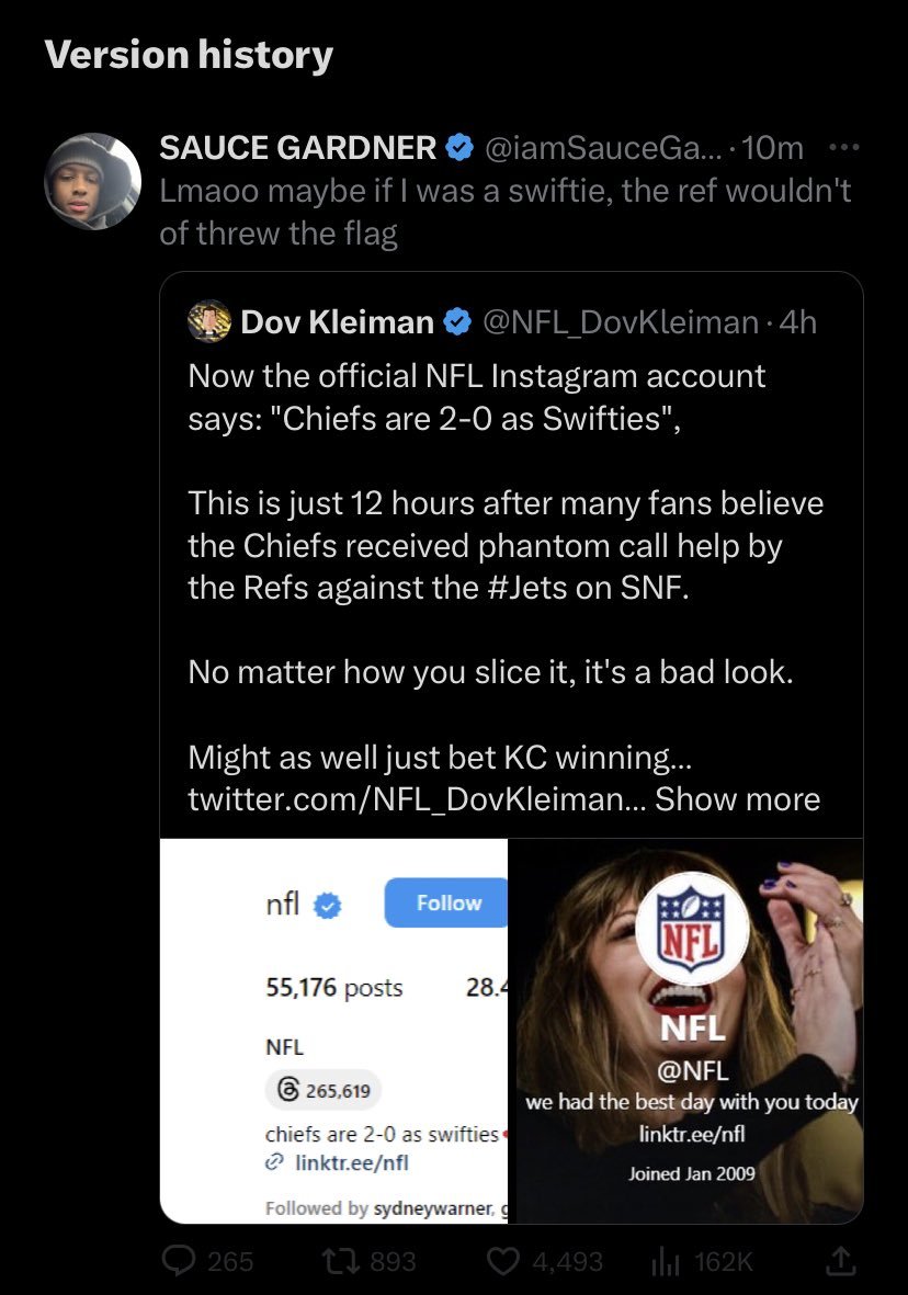 NFL_DovKleiman's tweet image. Trending: #Dolphins WR Tyreek Hill says the #Chiefs got saved by the refs against the #Jets just like they got saved by the refs in the Super Bowl against the #Eagles, via @cheetah_podcast

brobible.com/sports/article…

"The Chiefs got saved like that last year for real though,…