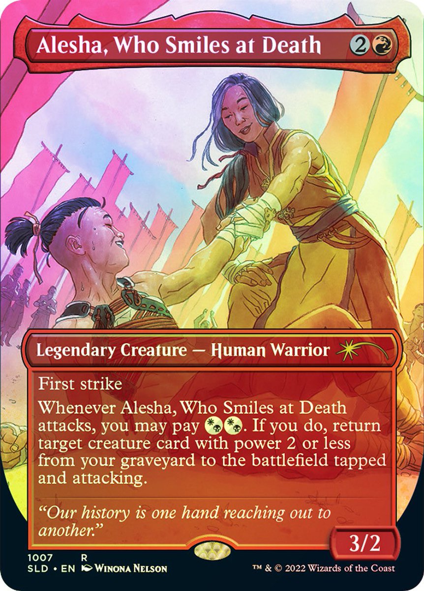 WomenofGaming's tweet photo. The Mardu believed that a name was earned through battle and glory—Alesha, a transgender woman, chose her grandmother’s name at 16 and became Khan 3 years later. She’s recognized as one of the strongest women in #magicthegathering for her feats as a Khan. #mtg https://t.co/oUj5uUqP0e