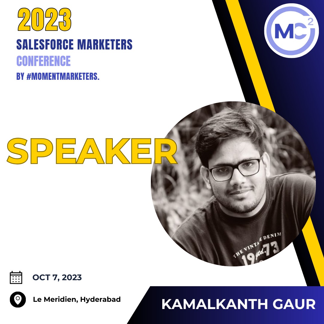 🎤Announcing our speaker Kamalkant Gaur, a Sr. Salesforce Technical Lead at Persistent Systems.

Kamalkant has 12+ years experience and 6X Salesforce Certifications under his hat with sound knwoledge on Service cloud, Salesforce Experience cloud, Salesforce Interaction Studio