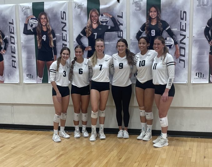 Senior night for MW VB! Congratulations to all seniors including Millard Health Science Academy members Coryn Riedel, Kaelin Pribyl, Isabella Loveless and Camille Renken! Proud of you!