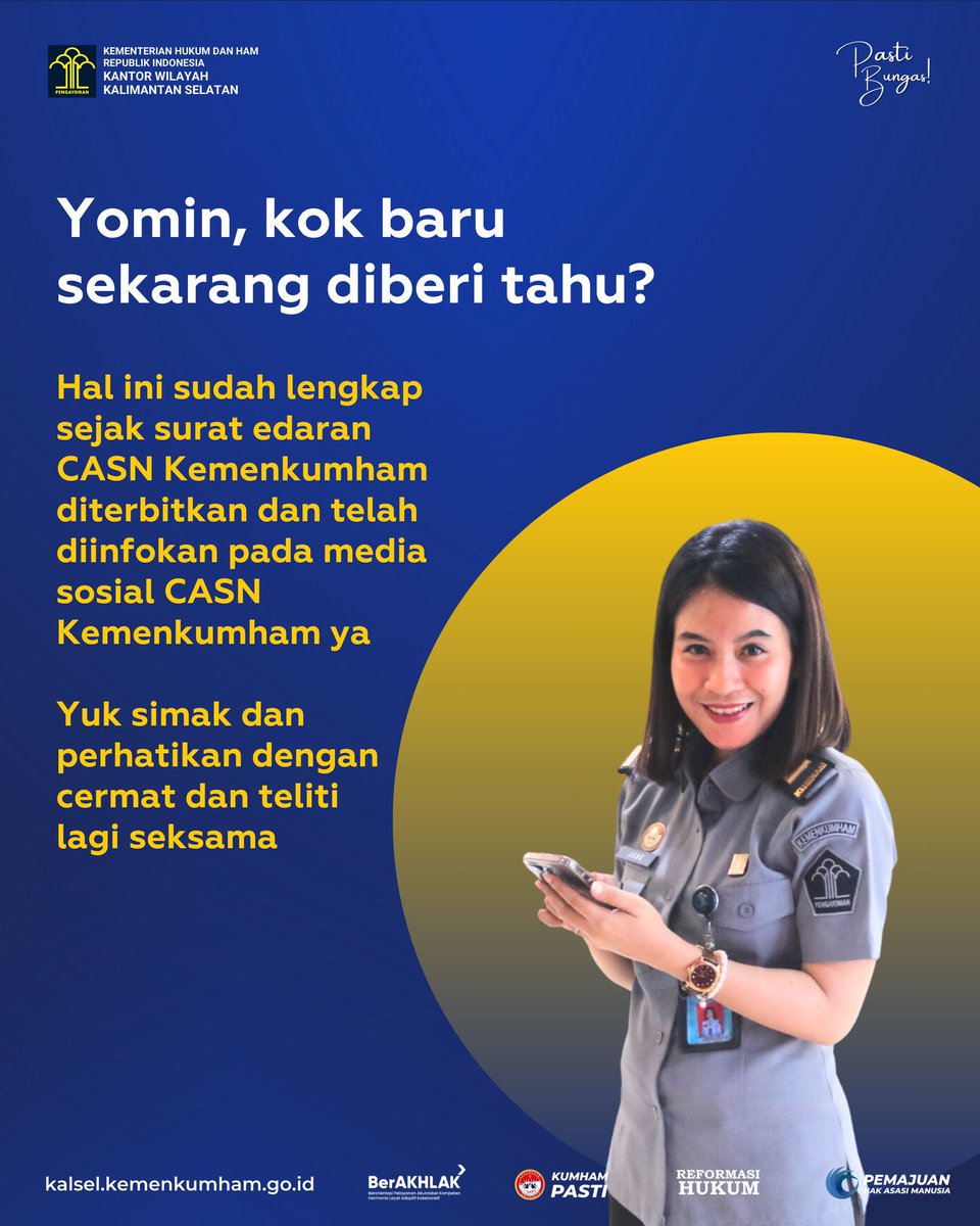 KotabaruLapas's tweet photo. Hal yang harus diperhatikan sebelum unggah dokumen CASN

Yuk disimak lagi, Sanak!😊

@kumham_kalsel
#KumhamKalsel
#FaisolAli
Kanwil Kemenkumham Kalsel
Faisol Ali https://t.co/pE5Ker1Bps