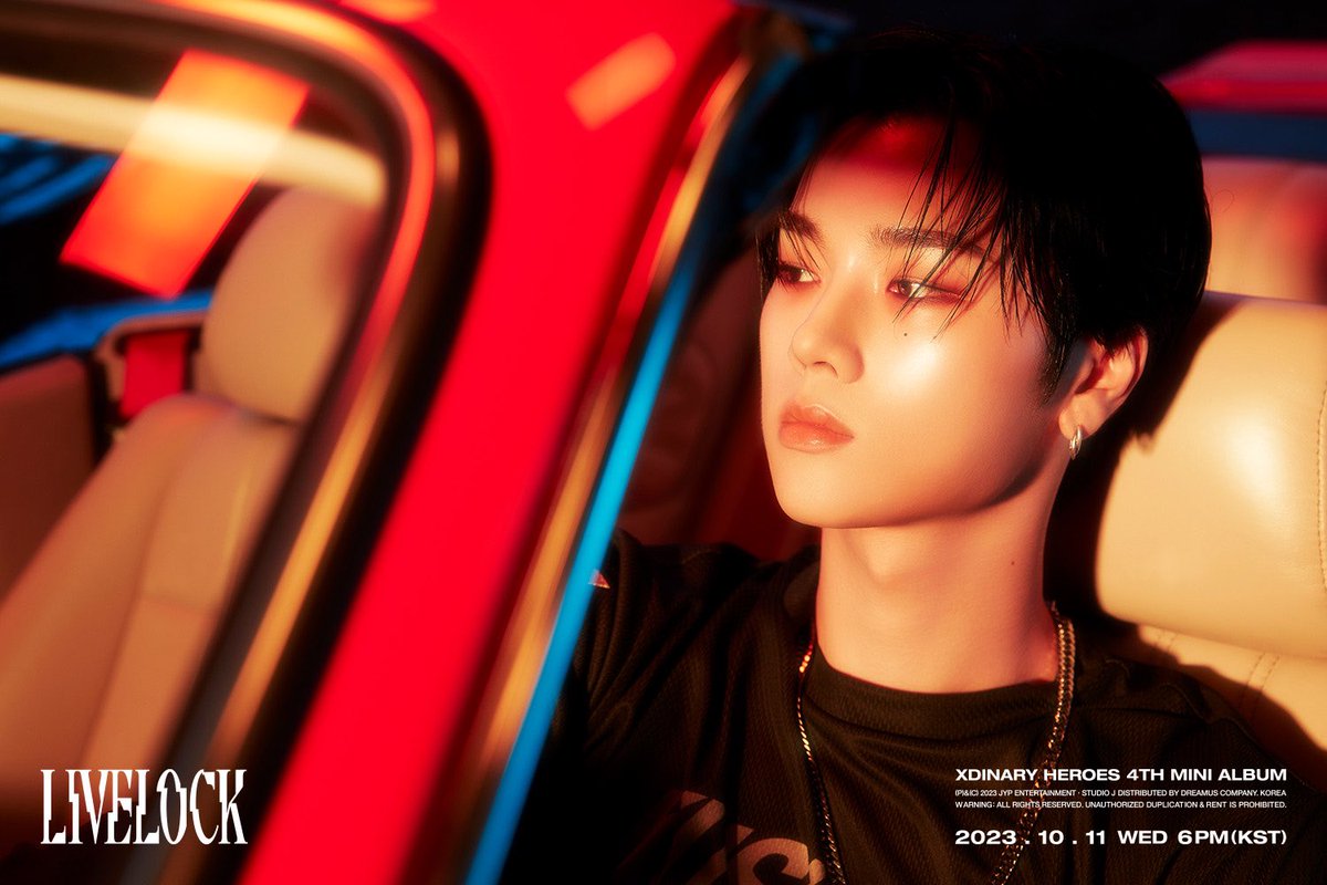 XH_official's tweet photo. Xdinary Heroes 
<Livelock> 
🔐Concept Photo
#정수 #Jungsu

ALBUM RELEASE🔻
2023.10.11 6PM (KST)
🏎 TITLE "Break the Brake"

#XdinaryHeroes #엑스디너리히어로즈
#Livelock #Break_the_Brake
#WE_ARE_ALL_HEROES
#JYP https://t.co/Na3IVmBksp