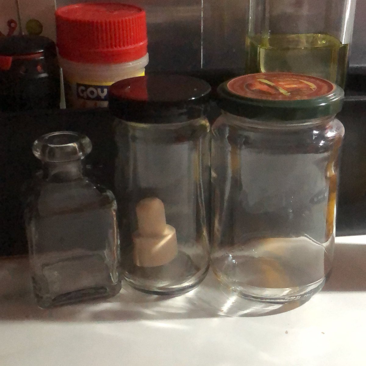 lynnpeepee's tweet image. had to sit the gf down for The Talk — we have too many little jars