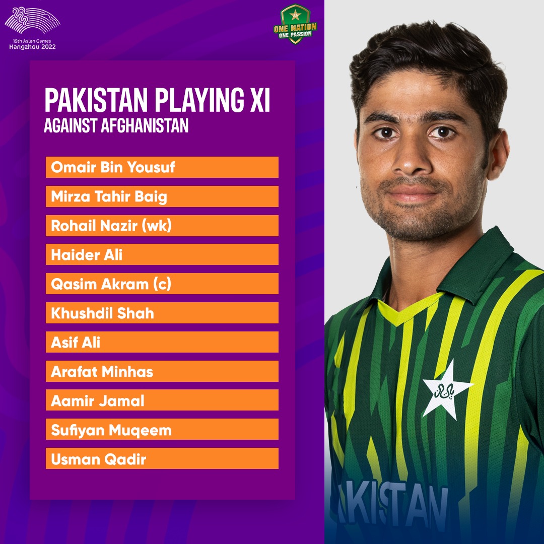 HafizNo52153222's tweet photo. Pakistan's playing Eleven against Afghanistan in Asian games semifinals
#PakvsAfgh | #AsianGames2023 | #Semifinals https://t.co/ivYSzQB2AS