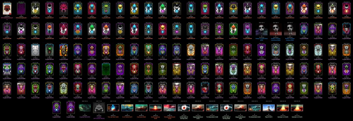 My <a href="/cryptiesnft/">CryptiesNFT // OG Dead Things on Cardano //</a> collection is special to me. It was the first NFT project I saw on my timeline from Cardano that inspired me to get involved back in June 2021. I traded with strangers on Discord via escrow services before secondary markets existed. <a href="/skulliance/">SKULLIANCE</a> was born from this.