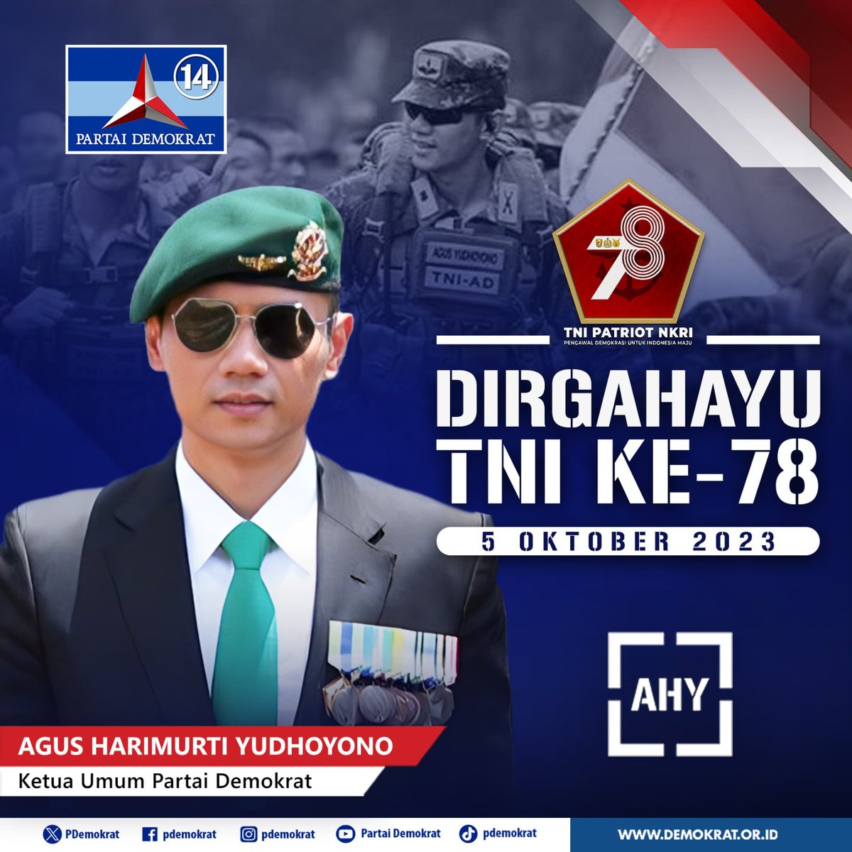 DIRGAHAYU TNI KE-78

#partaidemokrat #demokratindonesia #nkri #dirgahayutni78