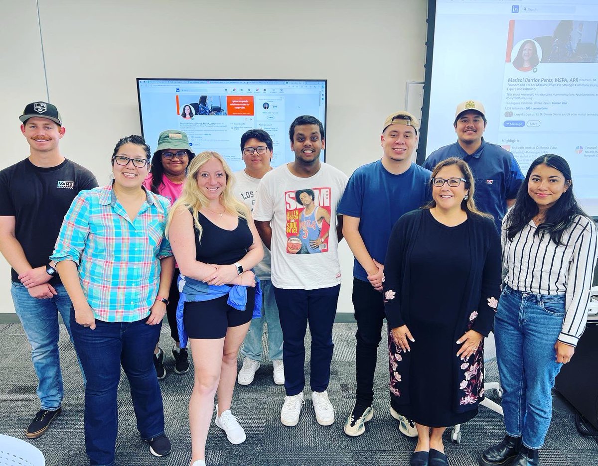 larryhygh's tweet image. Our #CSUDH chapter of Public Relations Student Society of America (PRSSA) learned from Marisol Barrios Perez, Founder and CEO of Mission Driven PR. She is also a lecturer and serves on the board of PRSA LA! @csudhprssa @csudhcah @csudh_com_dept @prsala @DominguezHills