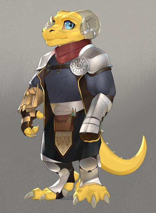 SkalTel's tweet photo. @_ADWills This is how one of my current pathfinder 2e characters is. "Little" half kobold fighter named Blu. 

Art done by my friend @KorichiChan btw.💙 https://t.co/KQ4wyhtA0y
