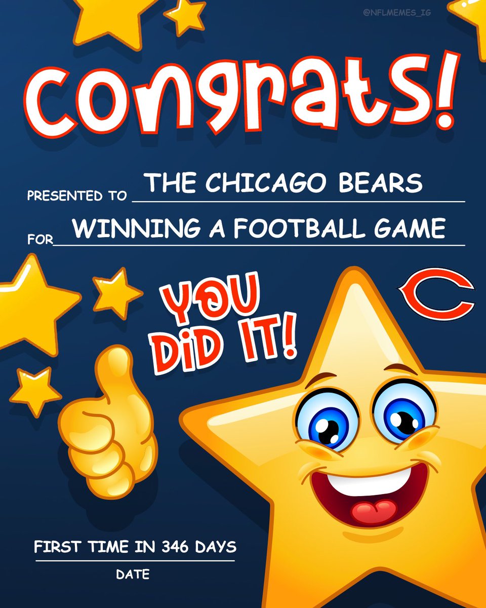 Congrats <a href="/ChicagoBears/">Chicago Bears</a> 👏