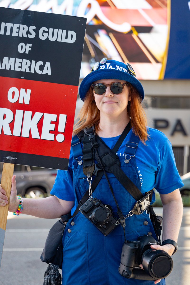 I've had the chance to walk the lines with some amazing photographers. @JW_Hendricks is one. Brittany Woodside is another. She started coming out to the picket lines on day one. I had a chance to photograph Brittany when the WGA was still on strike and this is what she had to…