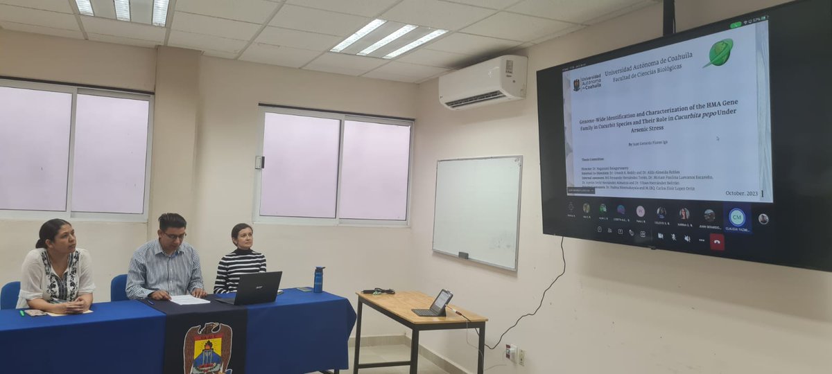 bnagas's tweet photo. Muchísimas felicidades @GeraPskx por el concluir el examen grado de #IngBioquímico con mención honorifíca con el trabajo Genome-Wide identification & characterization of the HMA gene family in Cucurbit species & their role in Cucurbita pepo under arsenic stress. #BioremLab https://t.co/Rdt6SWGUhx