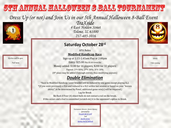 IllinoisPool's tweet image. 8 Ball Tournament
• 10/28/23 (1:15pm)
• Tolono (TraXside)
• $25