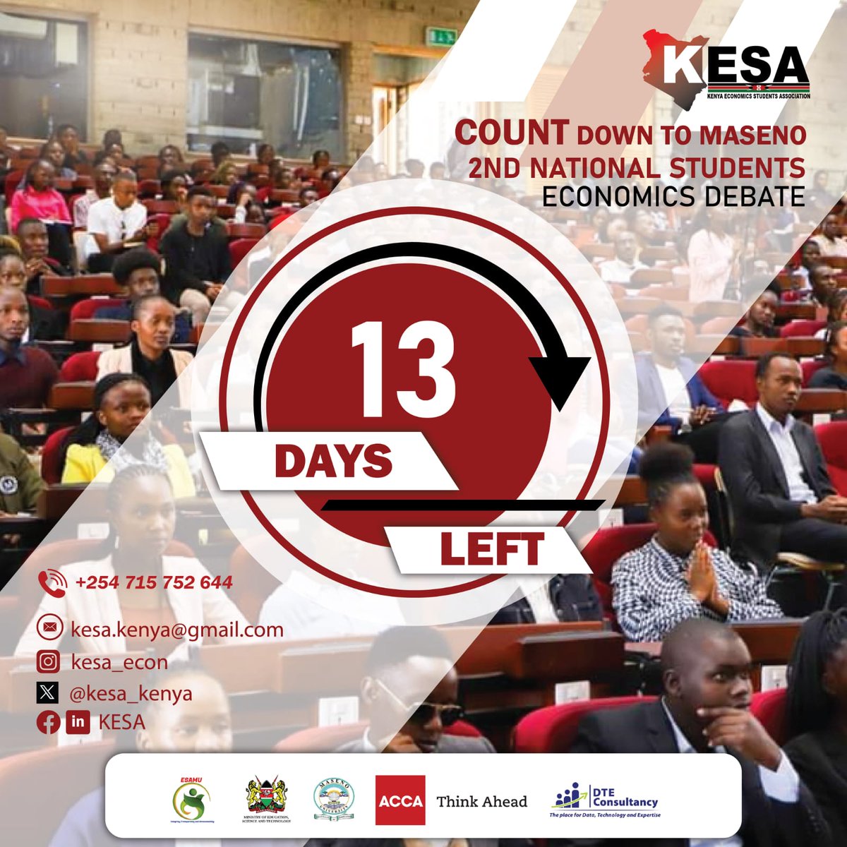 esamu_maseno's tweet photo. Brace yourselves well for the mega day...time is running out. Book your slots as early as now
#ESAMU
#KaribuMaseno
#WaruakiDala https://t.co/f7B7smTsZ5