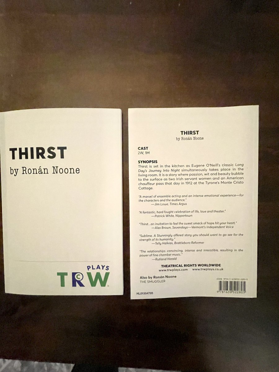 #THIRST is hot off the publishers plates. @TRWPlays “Sublime” “A Marvel” “Intense” - 2 top tens of the season. Give it a gawk. It’s mighty. 😉🔥 #chuffed #newplays