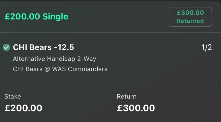 BetsRobin's tweet photo. Winners โ
โ
โ
๐ฐ๐ฐ๐ฐin the ๐ฆ
#BearsNation spreads at half time #invested after in play #investment -13.5 tipped all showing ๐๐ on the game #CommandersBears after double went down ๐ Always #GambleResponsibly โค๏ธ in play opportunity ๐๐ผ #GamblingTwitter https://t.co/5gDTL3pRbR