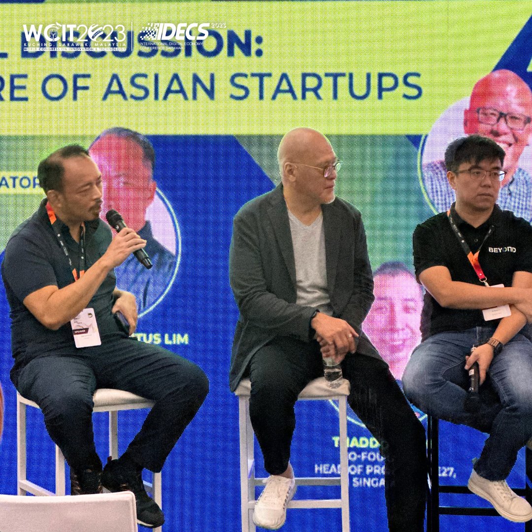 WCITIDECS2023's tweet image. Witnessing the Level-Up Stage, the panel discussion titled &quot;Future of Asian Startups&quot; brought together five influential voices in the Asian startup landscape sharing a stage to paint a picture of the evolving startup landscape in the region.

#WCITIDECS2023 #WCIT2023 #IDECS2023