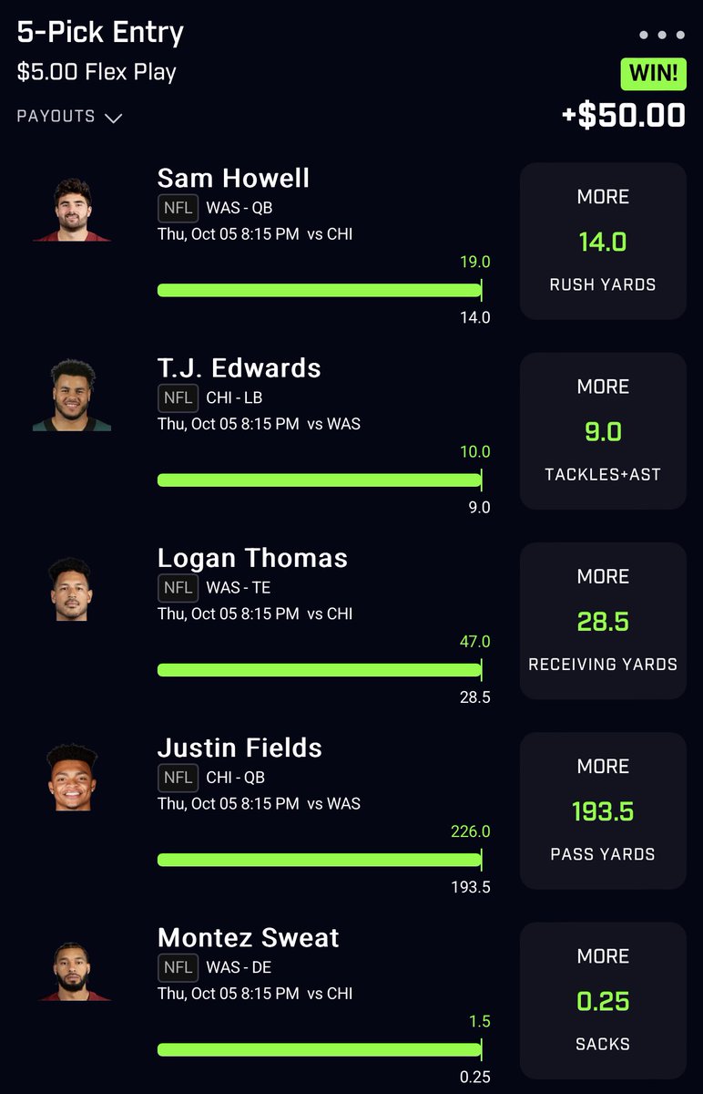 OofGambles's tweet photo. Another profitable NFL Slate for the day, been on fire this NFL season in @Furnacepicks discord. 

@gopher_picks and I going crazy🤑
#nfl #PrizePicks #PrizePicksNFL https://t.co/BmLXgJjJi6
