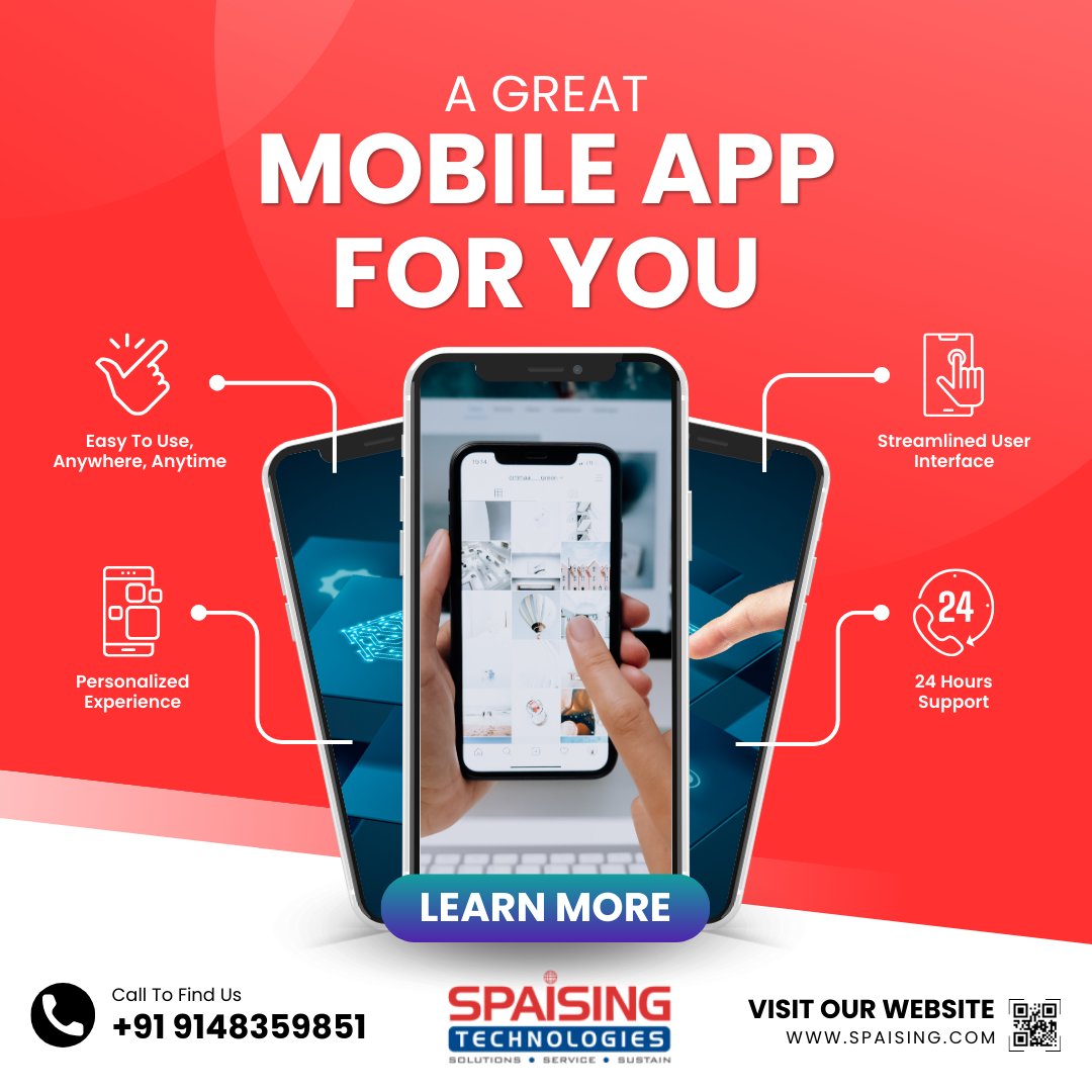 SpaisingTech's tweet image. Empower your mobile app with Spaising's cutting-edge solutions! 🚀📲 Supercharge performance, captivate users, and unlock new heights of success. It's not just an app; it's an experience! #SpaisingBoost #MobileAppExcellence #InnovativeSolutions #TechAdvancement #AppSuccess