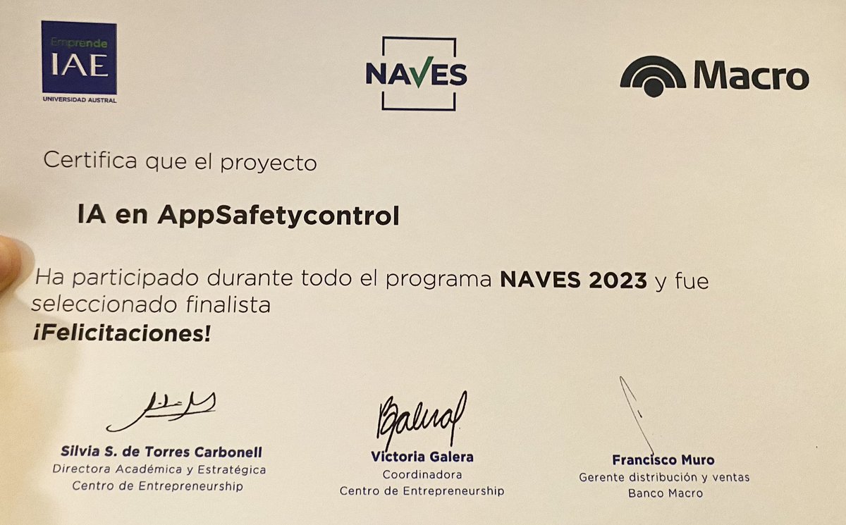 ¡🎉¡Qué emoción! 🌟 Fue un honor representar al norte del país como el único Proyecto que llegó a la final. 👍✨

En AppSafetycontrol seguimos trabajando arduamente para contribuir al avance de la seguridad y salud en el trabajo a través de la innovación tecnológica. 💪📲

#IA