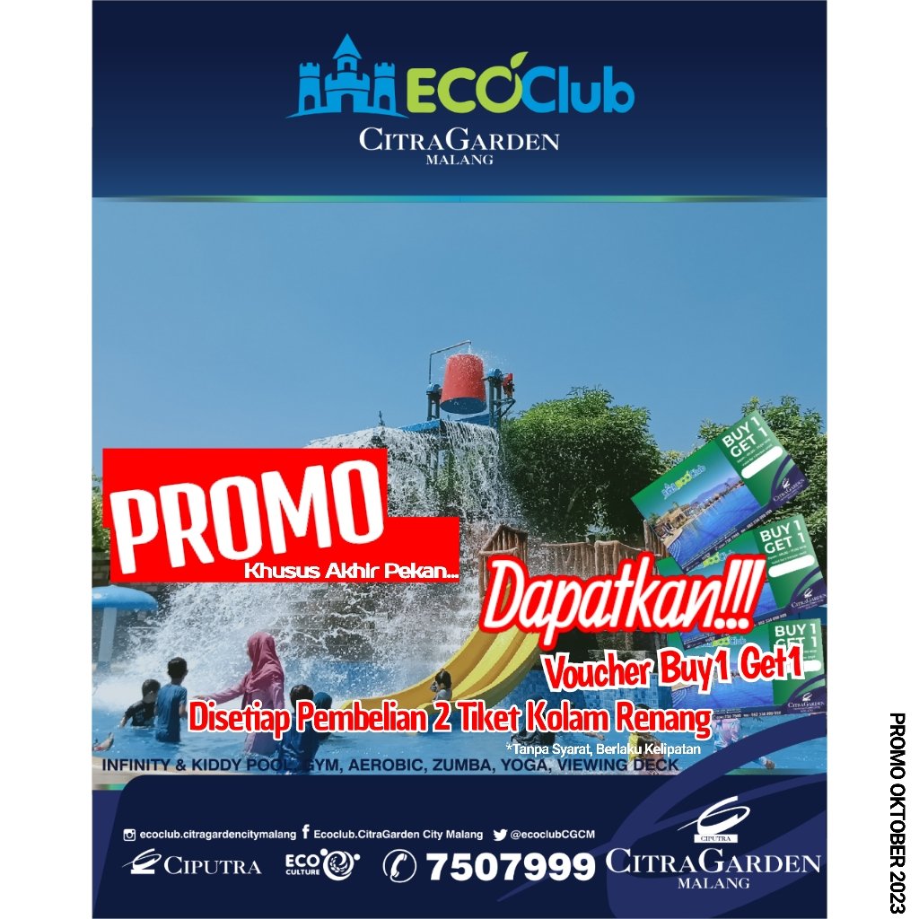 ecoclubCGCM's tweet photo. PROMO OKTOBER 2023 @ecoclubCGCM 
.
#promo #promooktober #promooktober2023 #oktober2023 #mowning #JumatBerkah #pagii #ecoclub #ecoclubkolamrenang #kolamrenangecoclub #ecoclubgym #ecoclubsportcenter #ecoclubcitragardenmalang #ecoclubcitragardencitymalang #ciputra https://t.co/LQwaG8zLfh