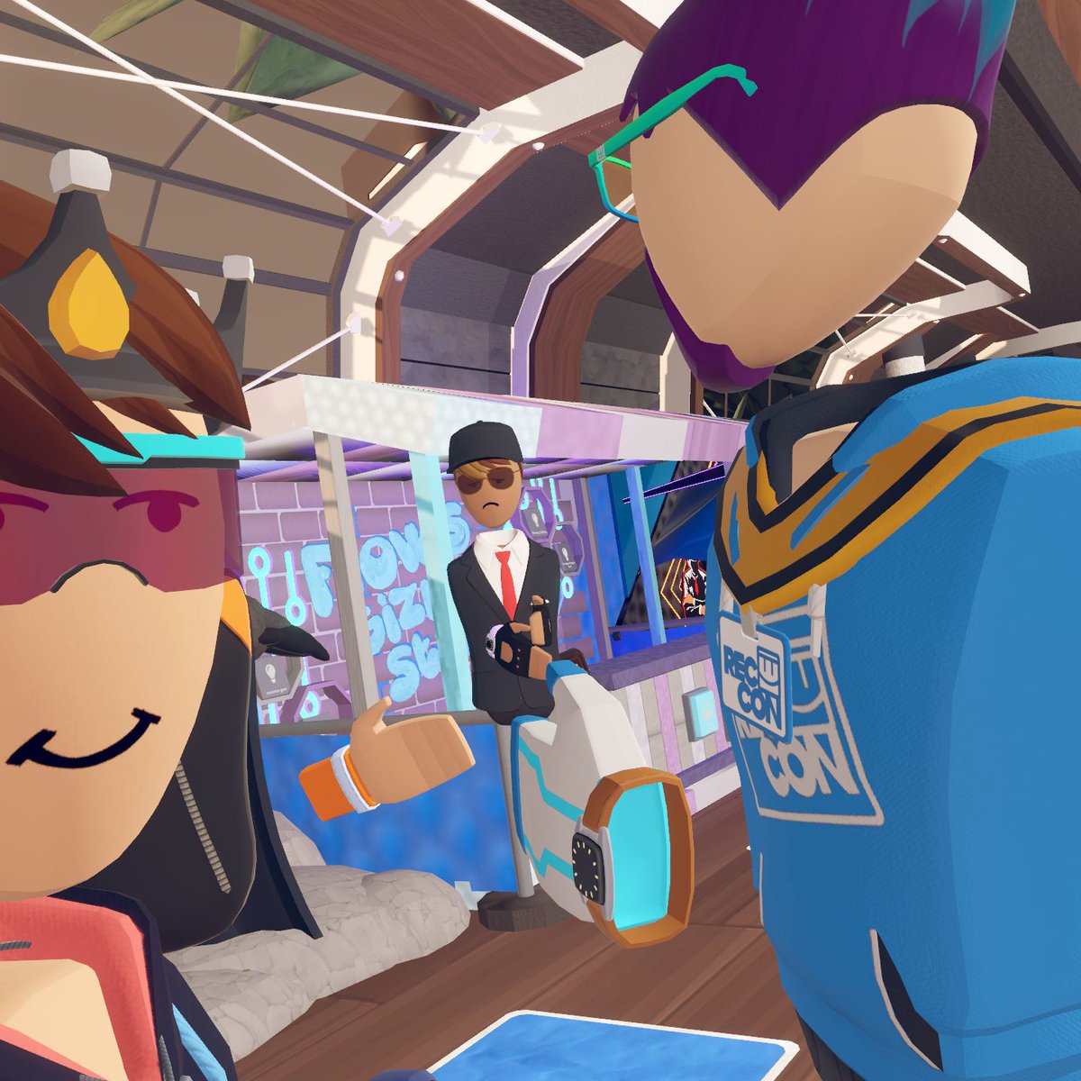theRCLman's tweet photo. Day 1 of Rec Con was fun. There are so many talented and creative people on Rec Room. I have met up with iiburachi, emilywaffle, and schmeckldorf. #recroom #recroomvr #recroomgame #vr #reccon #reccon2023 https://t.co/aS6aYaD3Lz
