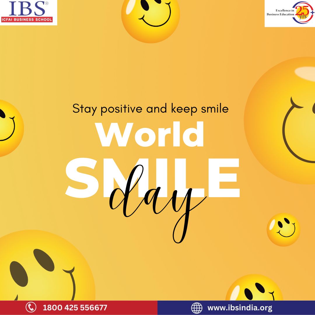 IBSAhmedabad's tweet photo. Every smile has the potential to change the world. Let's sprinkle kindness like confetti and light up the world with our grins!
Happy world smile day!
.
.
#WorldSmileDay #Smile #Shineon #Smileforchange #SpreadJoy #Happiness #Smilewithheart #Brightentheday https://t.co/P9AWwxrqQ8
