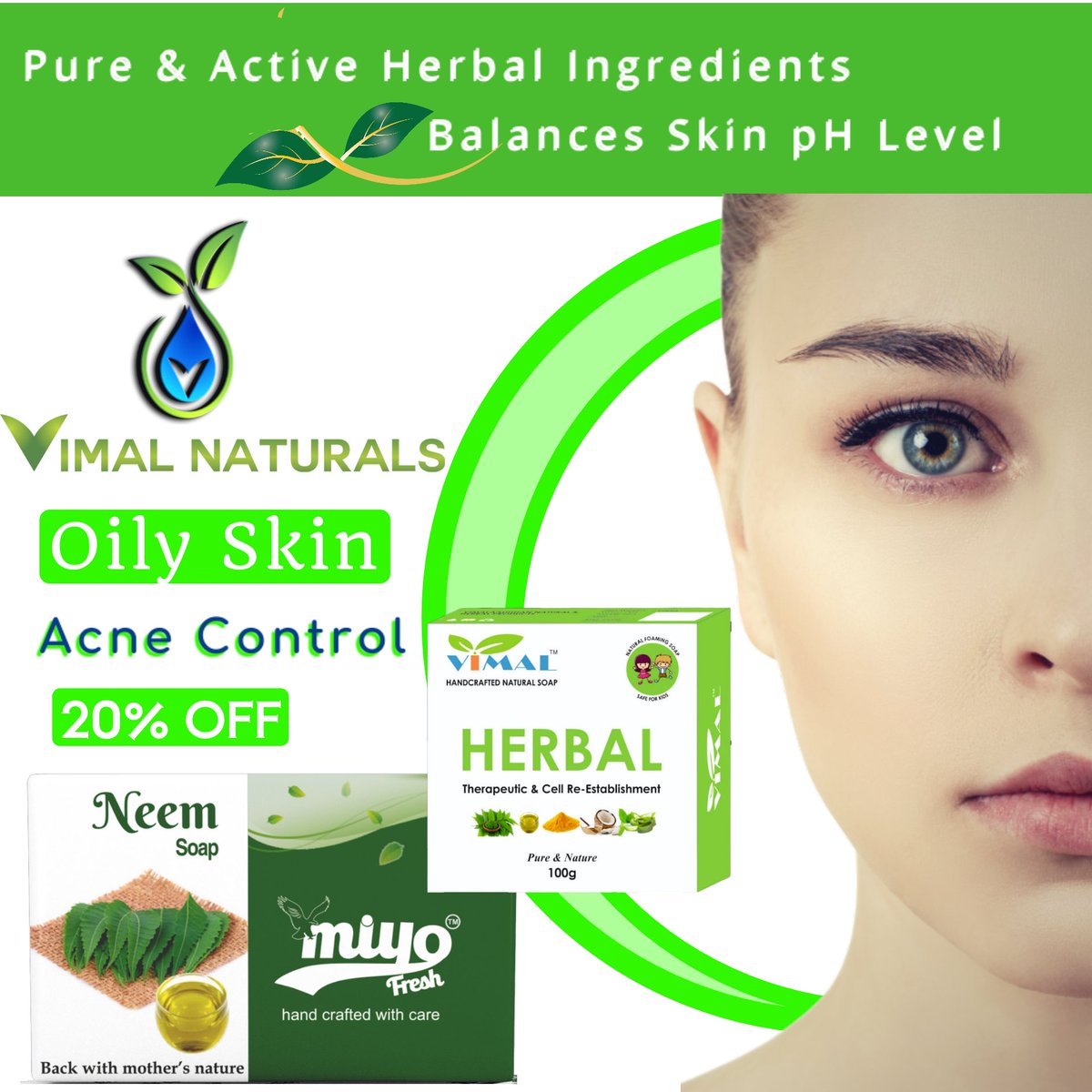 vimalnaturals's tweet image. Tired of battling acne and dark circles?  🌱
Introducing our natural herbal soaps - your ticket to clear, fresh skin! 🧼✨
🌿 Benefits:
✅#AcneControl
✅ #DarkCircleRemoval
✅ #AlldayFreshness
#VimalNaturals #OrganicWorld #EcoFriendly #NaturalSoaps #HandmadeSoaps #HerbalSoaps