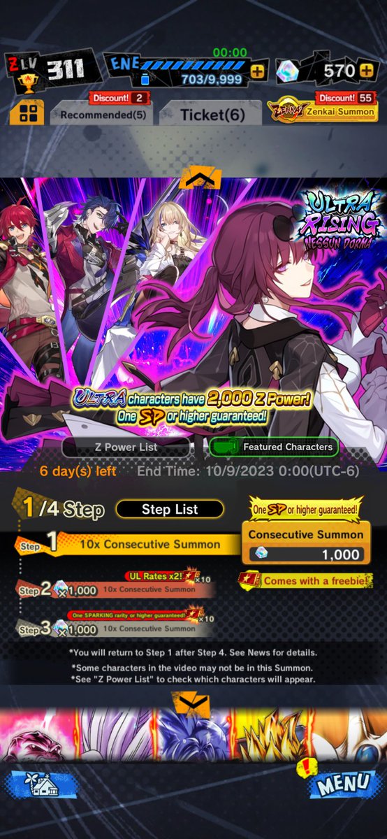 minemo653's tweet photo. (Reupload) What if Kafka’s banner from Honkai Star Rail, was in Dragon Ball Legends in a Ultra format? Thanks to @soulrdkoibito for the quick tutorial on how to do it! https://t.co/iJNdMXQnDF