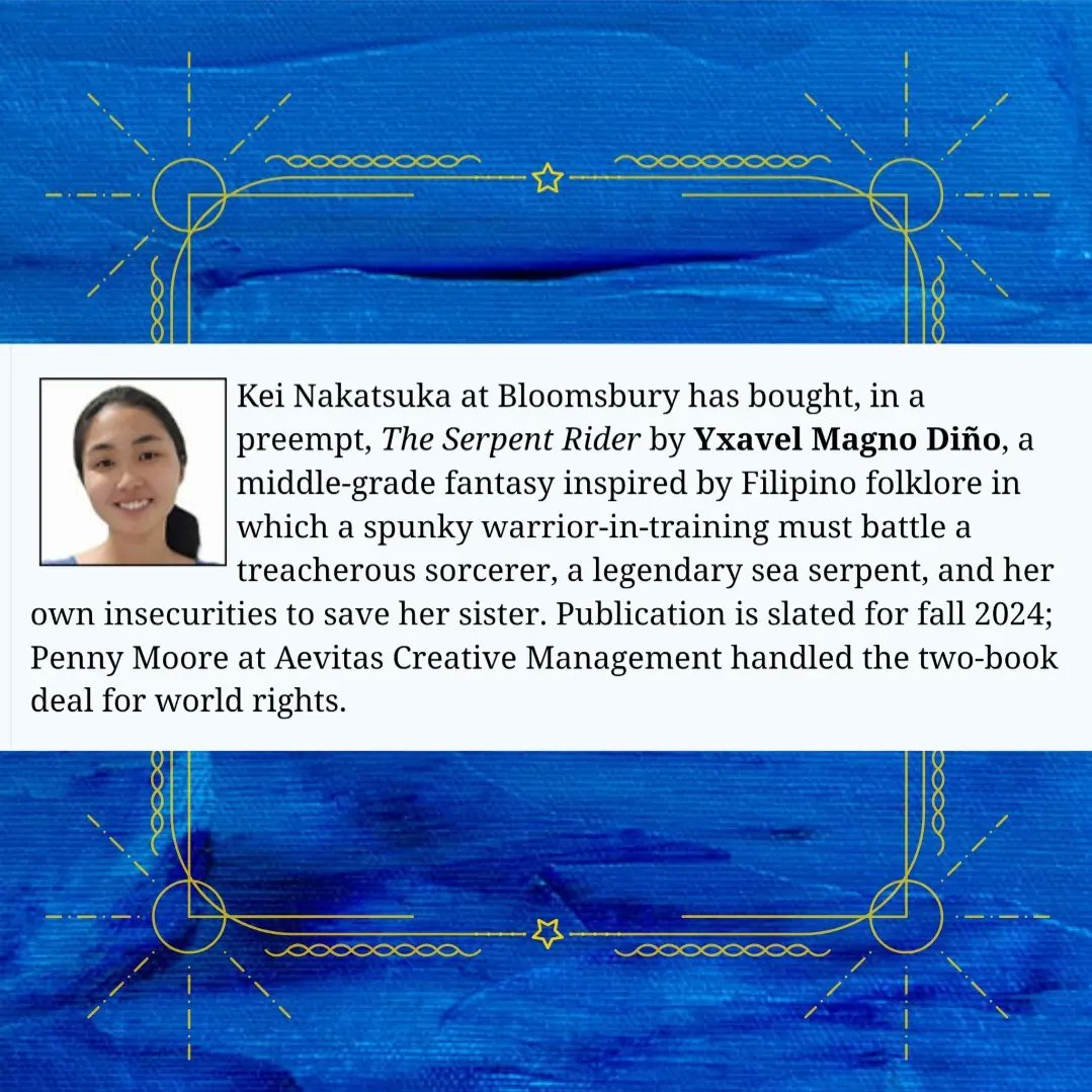 Yxavel Diño (@yxavel_writes) on Twitter photo My MG fantasy inspired by the 🇵🇭 legend of Bakunawa & the Seven Moons has found its publishing home at <a href="/bloomsburykids/">BloomsburyUS Kids/YA</a>!
This story is packed with everything I love—magic, adventure, and most of all, fierce Filipino heroes.
I can't wait to share this adventure with you all. ✨ My MG fantasy inspired by the 🇵🇭 legend of Bakunawa & the Seven Moons has found its publishing home at <a href="/bloomsburykids/">BloomsburyUS Kids/YA</a>!
This story is packed with everything I love—magic, adventure, and most of all, fierce Filipino heroes.
I can't wait to share this adventure with you all. ✨