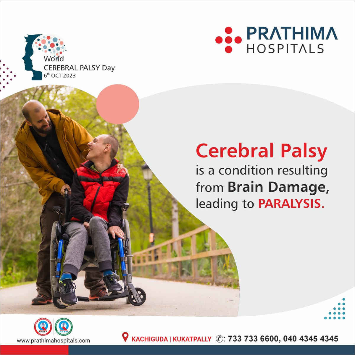 Cerebral Palsy is a condition resulting from Brain Damage, leading to PARALYSIS.

Consult Our Doctors for Check up:
📅prathimahospitals.com/book-appointme…
📞733 733 6600 | 040 4345 4345

#WorldCPDay #CerebralPalsyAwareness #CPAwareness #CerebralPalsyStrong #EmpowerCP #prathimahospitals #ph