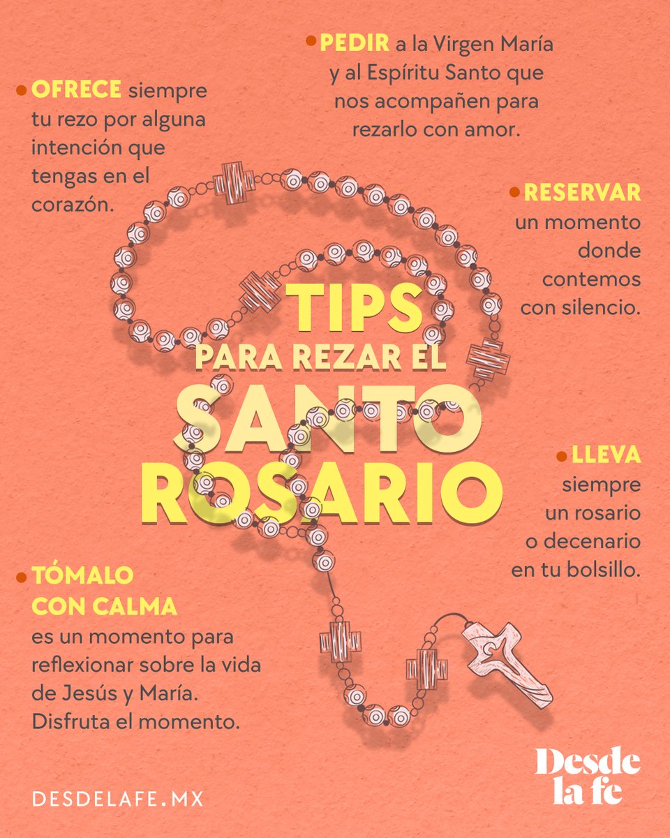 Rezar el Rosario es acogerse a la amorosa y poderosa intercesión de María Santísima. Estos son unos buenos tips que puedes implementar. 🙏 #MesDelRosario
