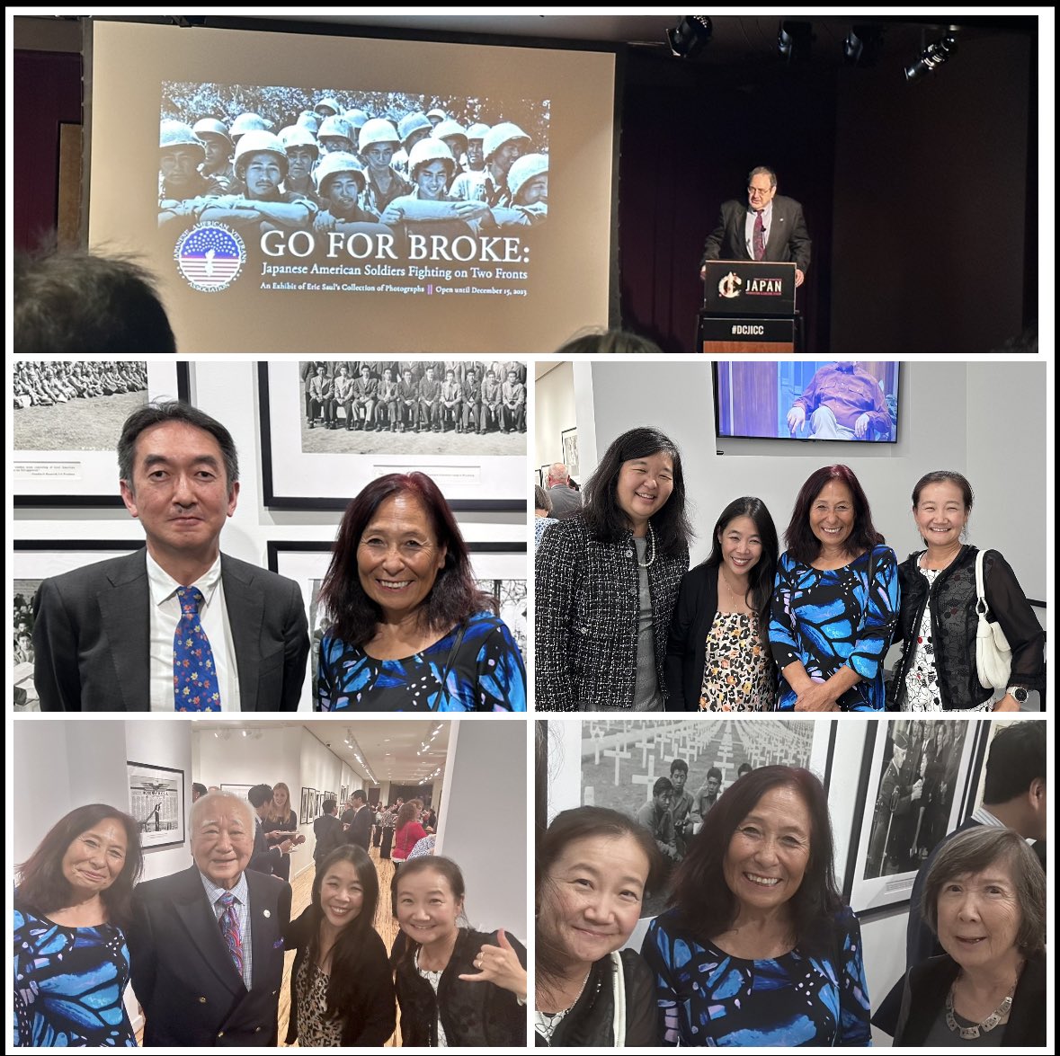 jacl_DCchapter's tweet photo. Thank you, @JapanEmbDC @JAVAGo4BrokeMIS for the Go For Broke photo exhibit at JICC &amp; talk story by Eric Saul. Special visit by Ben Kuroki’s daughter, Julie. Preview of @kencen Nov. 11 #DefiningCourage https://t.co/sBdyN2oAfJ https://t.co/jRdttUTr5t