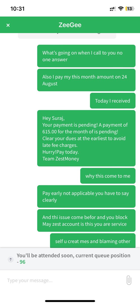 Just had the worst experience with
@ZestMoney ! I paid off my online loan,but they keep showing it as pending. On top of that,their customer support is nonexistent. No response to my calls or in-app help requests.Seriously,guys,this is not how you build trust!#FrustratedCustomer