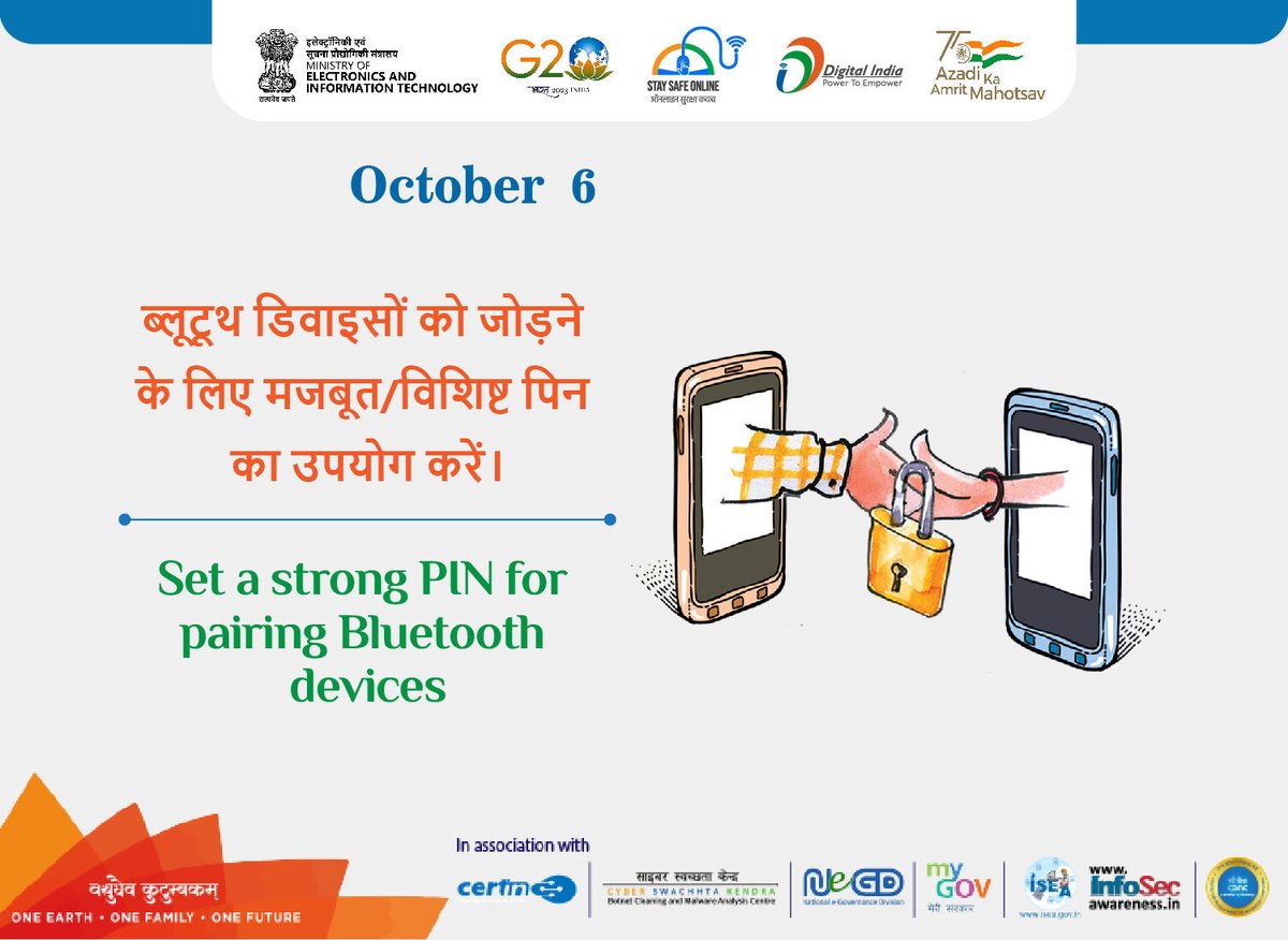 #Tip_of_the_day🌞
#staysafeonline #cybersecurity #g20india #g20dewg #g20org #g20summit #besafe #staysafe #ssoindia #meity #mygovindia #india #Quad #Quad2023 #swachhbharatabhiyan #cybersecurityawareness 
#nationalcybersecurityawarenessmonth

 staysafeonline.in