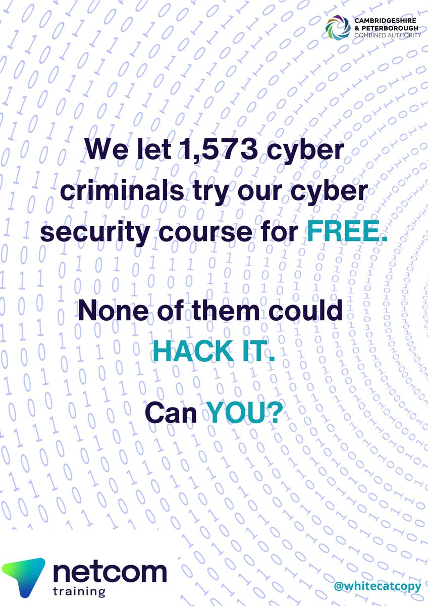 <a href="/OneMinuteBriefs/">One Minute Briefs ⏱️</a> 

One Minute Brief of the Day: Create posters to promote
<a href="/Netcom_Training/">Netcom Training</a>
’s Cyber &amp; IT courses in Peterborough + Cambridge to generate interest among potential students #1MinuteWithNetcom