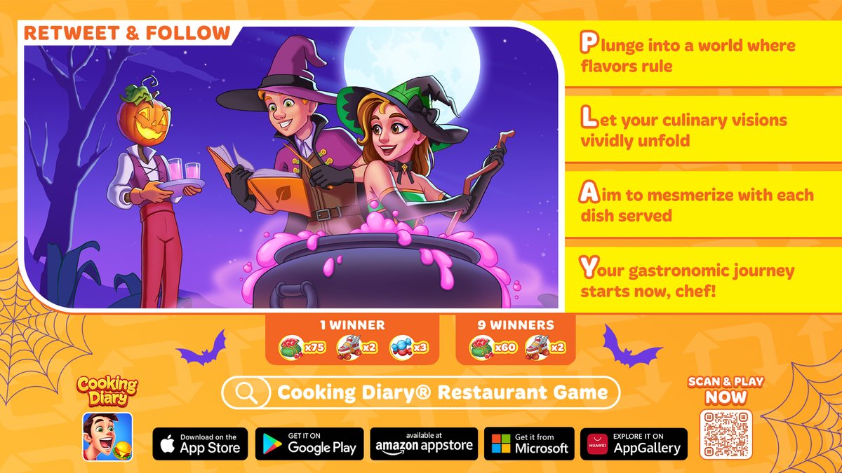 Cooking Diary (@cookingdiary) on Twitter photo ๐ Halloween Retweet Contest ๐
Grand Prize (1 Winner)
๐ฌRubies x75
๐ฌTurbo Skates x2
๐ฌCandy x3
Additional Prizes (9 Winners)
๐ฌRubies x60
๐ฌTurbo Skates x2
How to Join:
Simply retweet this post and follow us <a href="/cookingdiary/">Cooking Diary</a>!
Duration:
October 6 - 12, ending at 23:59 GMT +7. ๐ Halloween Retweet Contest ๐
Grand Prize (1 Winner)
๐ฌRubies x75
๐ฌTurbo Skates x2
๐ฌCandy x3
Additional Prizes (9 Winners)
๐ฌRubies x60
๐ฌTurbo Skates x2
How to Join:
Simply retweet this post and follow us <a href="/cookingdiary/">Cooking Diary</a>!
Duration:
October 6 - 12, ending at 23:59 GMT +7.