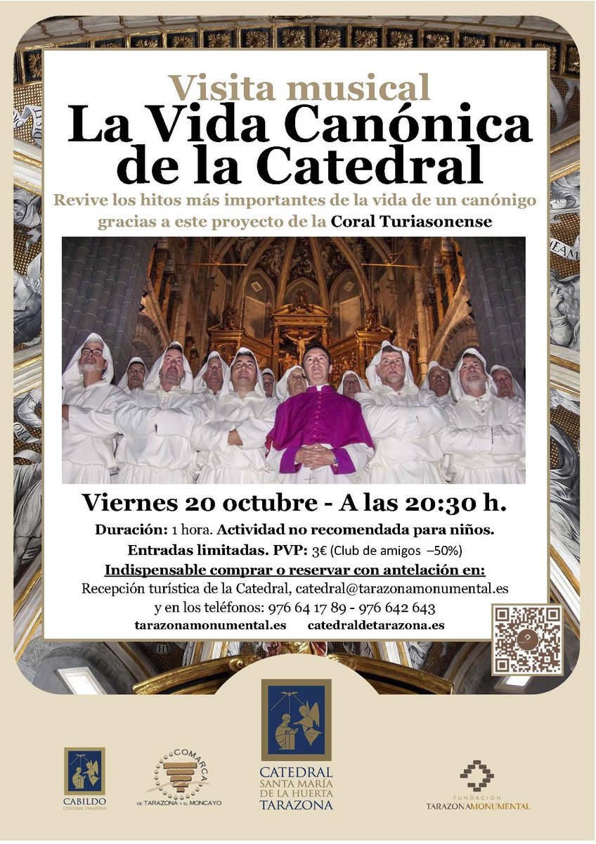 📅Este 20 de octubre tienes una cita en la #catedral de #Tarazona.

Durante más de 700 años han sido los encargados de administrar la diócesis y celebrar la liturgia eucarística.

🔎Conoce mejor el monumento y su historia a través de una cuidada puesta en escena.