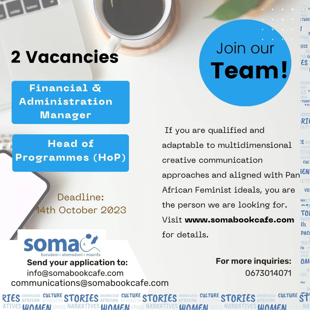 Soma – Readership for Learning & Development is growing (programmatically and operationally) in 2023, and we are looking to fill a few new crucial roles. Visit somabookcafe.com, which has the details of the roles we are recruiting for.