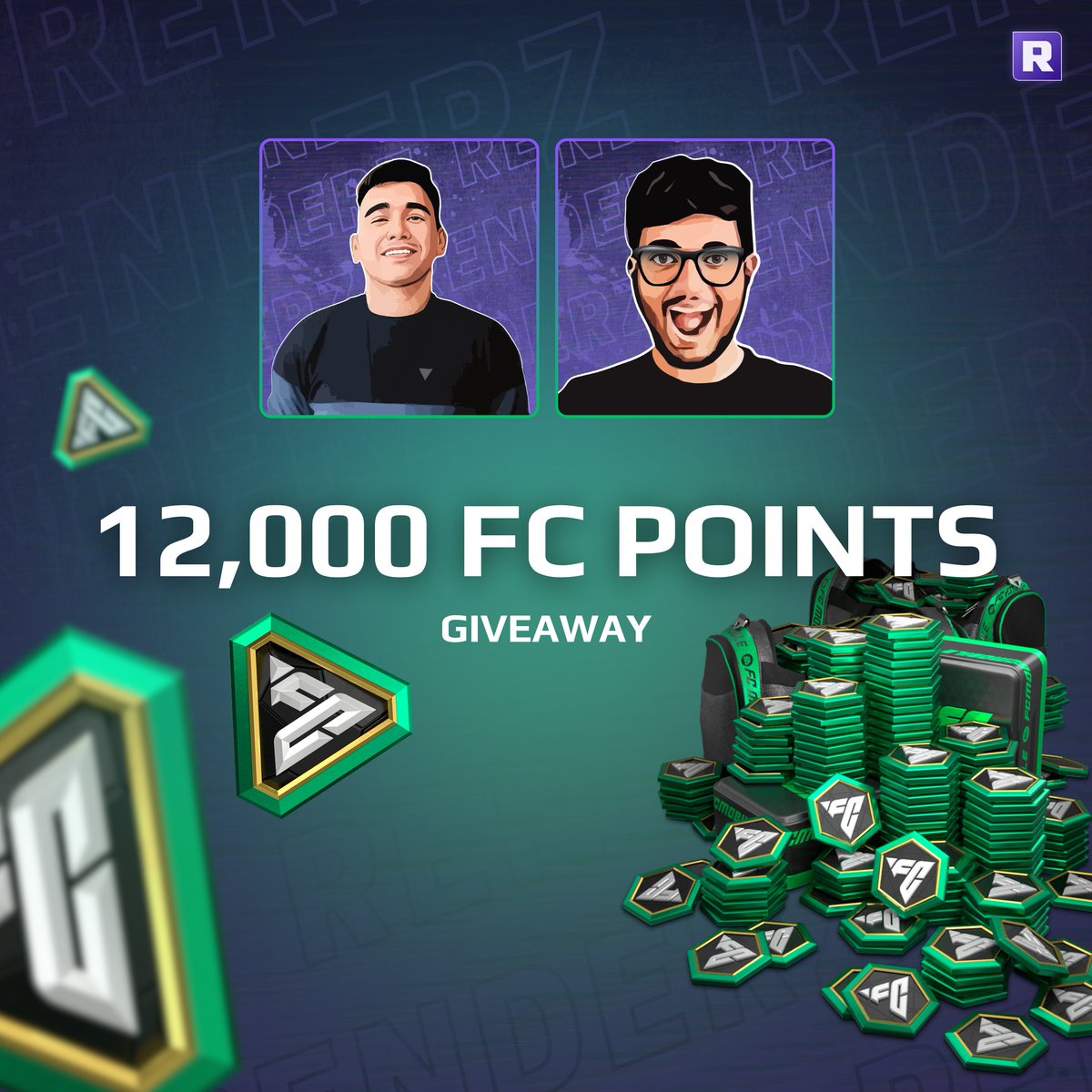 To celebrate the launch of our Creators program renderz.app/creators, we're giving away 12,000 FC Points for FC Mobile or Console! To enter: - Like & repost this post ❤️🔁 - Follow @fifarenderz, @rkreddyEAFC, and @fifa_droid 👈 Winner announced on Wednesday, UTC, good luck!