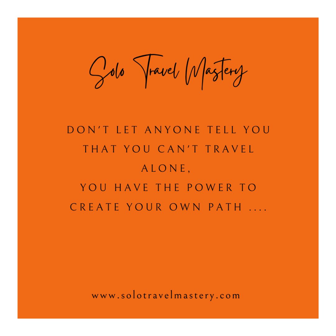 SoloTMastery's tweet image. Don't let anyone tell you that you can't travel alone, you have the power to create your own path.

Learn More: solotravelmastery.com

#SoloAdventures #TravelIndependently #PathOfFreedom #EmpowerYourJourney #FearlessExploration #ExploreSolo #SoloWanderlust #CreateYourAdventure