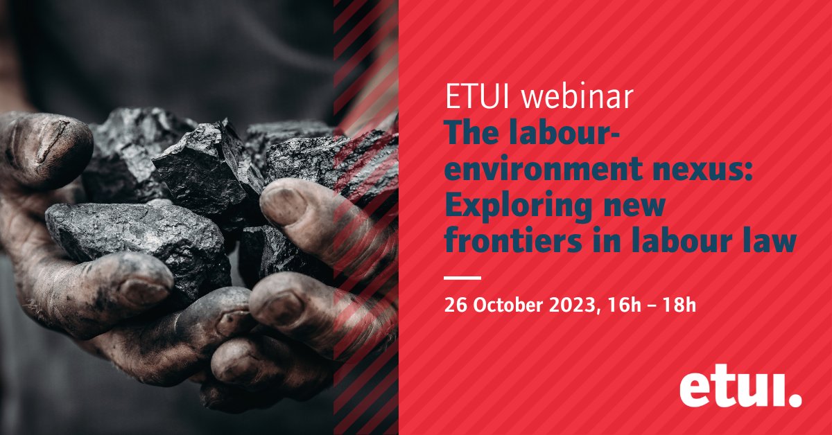 🌱 #Environmental problems have never been foregrounded by ⚖️ #labour lawyers to the extent they have in the last few years

Is there a potential for convergence in the protection of both dimensions?

Register here for our upcoming webinar ➡️ etui.org/ZMU