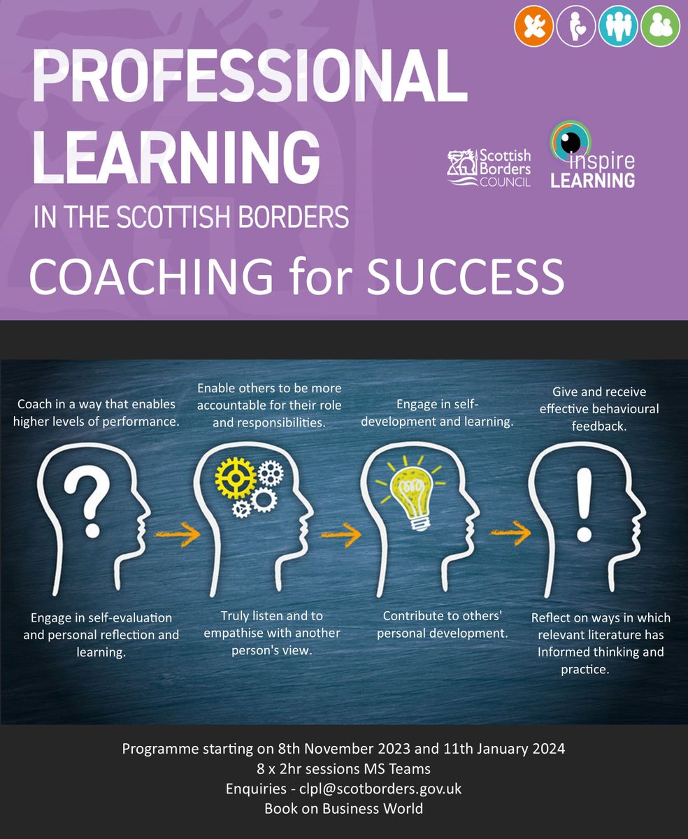 SBCProfLearning's tweet image. At SBC coaching underpins all of our professional learning! 
Over the last decade we have trained hundreds of coaches using the C4S programme.
Now is your chance to get on board and improve your coaching skills. We have 2 cohorts starting in Nov and Jan! Sign up now! #SBCway