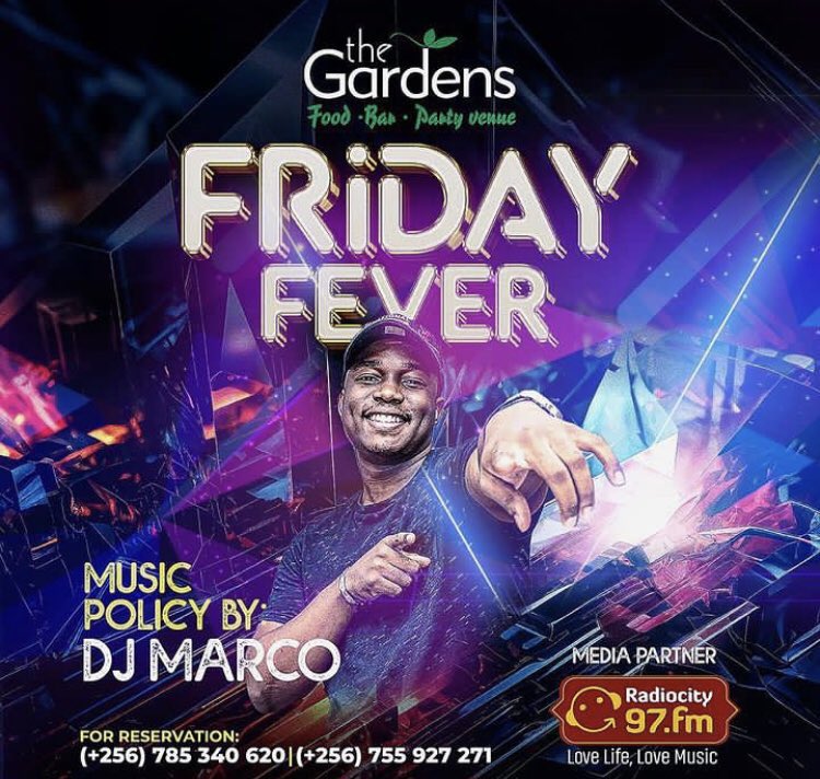 Let’s kick start the long weekend at @GardensNajjera 
Don’t miss the #FridayFever party with @Dj_marco25